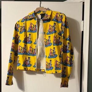 Nooworks Yellow and Blue Graphic Dog Party Jacket
